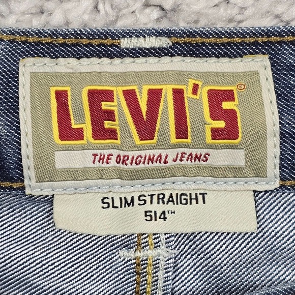 Levis 514 Jeans Mena 38x34 Blue Slim Straight Medium Wash Denim Skater Y2K‎ - Picture 4 of 14